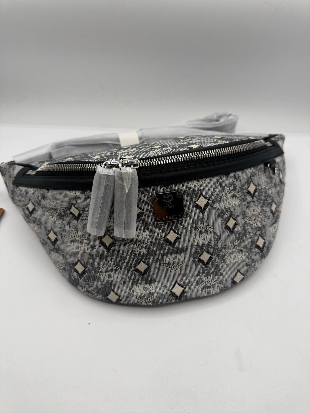 NWT MCM Fursten Denim belt bag with dustbag and COA